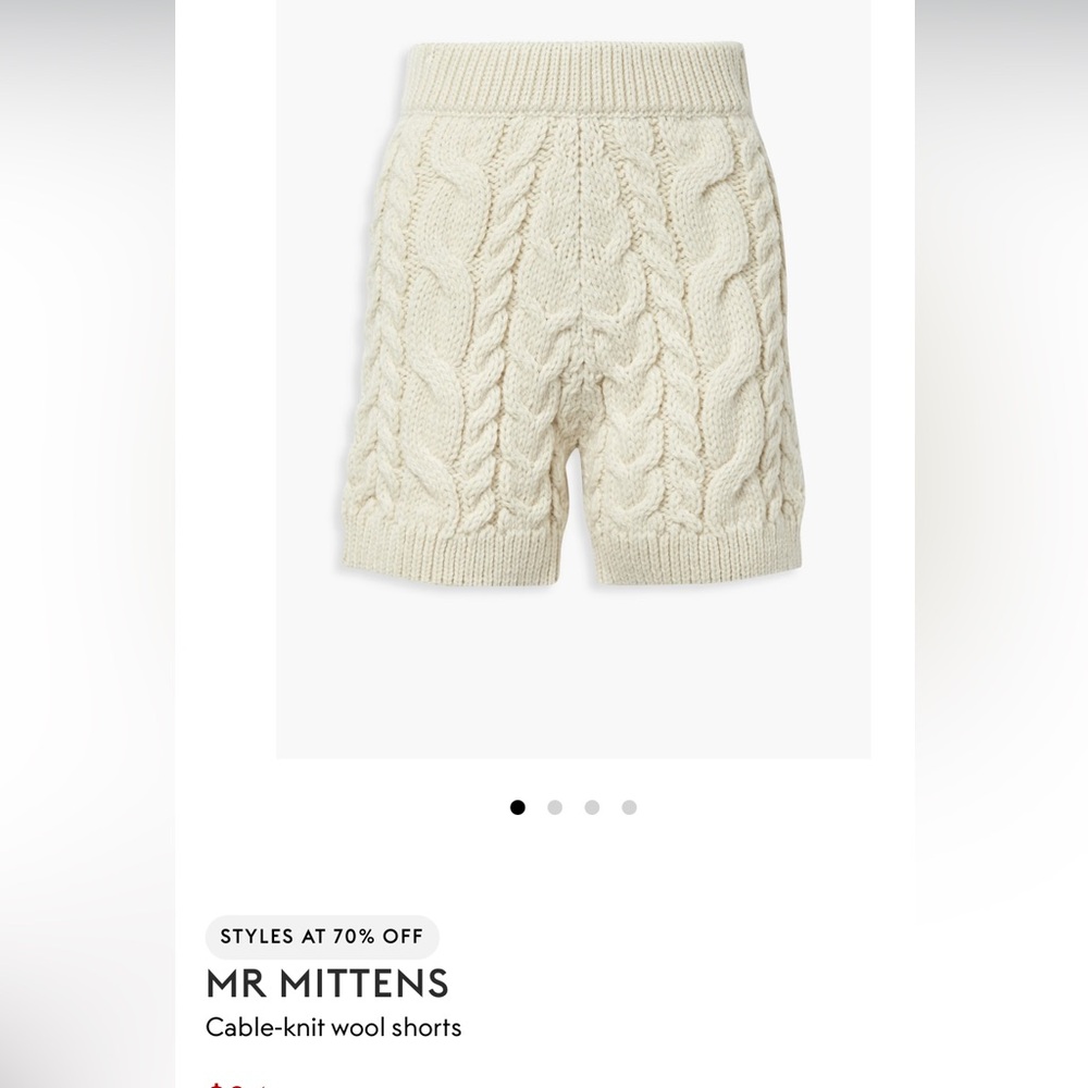 NWT Mr. Mittens cable-knit wool shorts